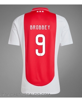 Ajax Brian Brobbey #9 Maglia Gara Casa Repliche 2024-25 Maniche Corte